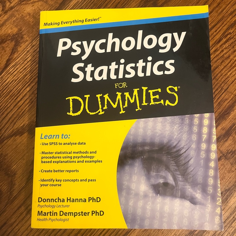 Psychology Statistics for Dummies Book